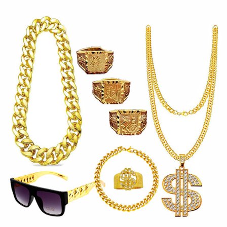 80'er 90'er Hip Hop Kostume Outfit Rapper Tilbehør