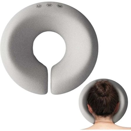 【PP】Massage nakkestøtte med ansigtspude, ansigtsvuggepude, massage nakkestøtte til seng, ansigtsmassagepude, ansigtspude grå