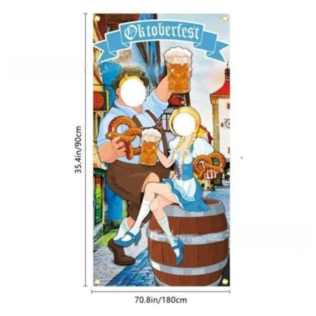 Oktoberfestin juhlakoristeet Oktoberfestin valokuvarekvisiitta, 180*90cm.