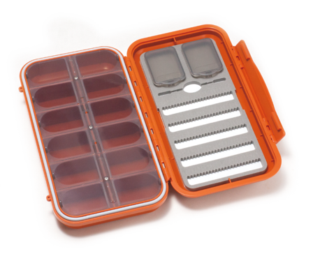 C&F Design Large 5-Row Dry & Nymph WP Fly Case w 12 Comp (CF-3305N) Burnt Orange
