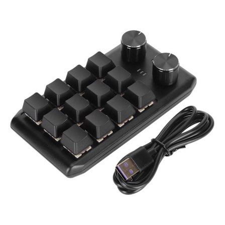 Mini Custom Mekanisk Tastatur 12 Taster 2 Knapper Programmerbar Rød Kontakt USB Kablet Makrotastatur til PC Gaming Multimedia