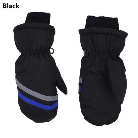 Thermal lapset lapset talvi fleece vedenpitävä lämmin lapsi lumilauta lumihanskat 3 sormea hiihtoon ratsastukseen Style2-black