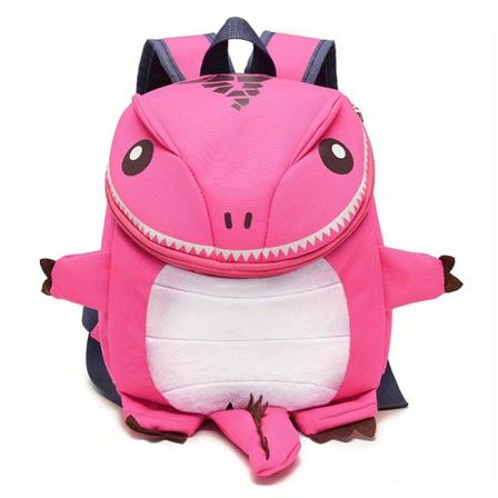 1 stk. Tegneserie Dinosaur Form Ryggsekk For Barnehageelever, Gutter Og Jenter Dobbel Skuldersekk Pink