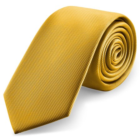 8 cm Golden Brown Grosgrain Tie for Men - Solid color neckties