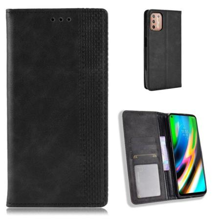 Bofink Vintage Motorola Moto G9 Plus nahkakotelo - Musta Blue
