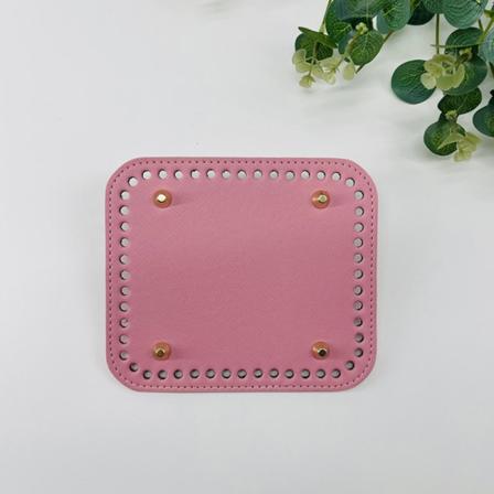 Lædertaskeunderdele DIY Håndlavet Firkantet Bundtasketilbehør Pink