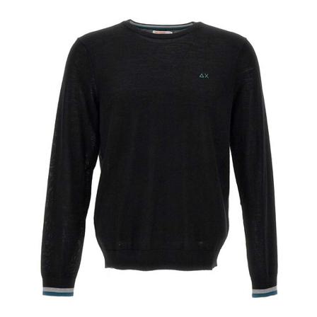 Sun68, Round-neck Knitwear Czarny, Mężczyzna, Rozmiar: M