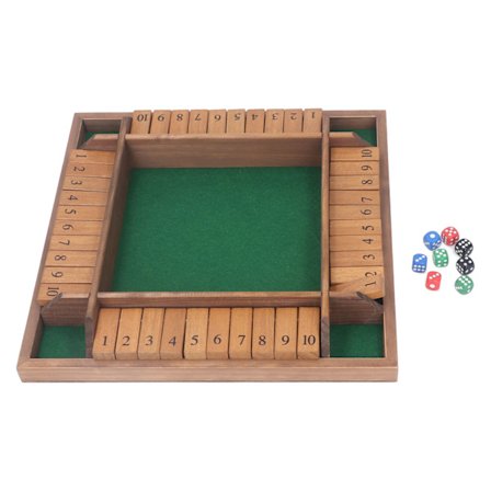 35 cm 4-vejs Træ Shut The Box Terningespil med 8 Terninger til Børn Voksne Brætspil Bord Matematik Spil Familie Klasseværelse Hjem Pub