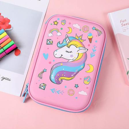 Enhjørning Gaver Til Piger - Sød Stor Størrelse Hardtop Blyantsæske Med Rum - Børns Skoleartikler Organizer Stationery Box Zipper Pouch