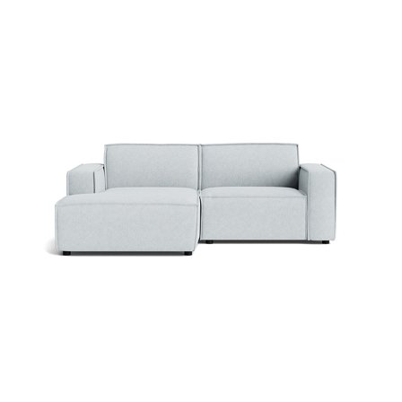 Lyon Lille Chaiselong Sofa, Venstrevendt - Aragon Krystal Blå, Pladsbesparende Design - 225x160x80cm - Perfekt til Små Stuer/Studielejligheder