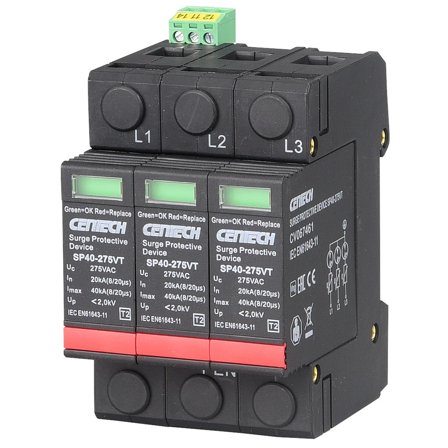 Cenika Overspenningsvern 3-pol Type 2 275V m/GDT m/signalkontakt
