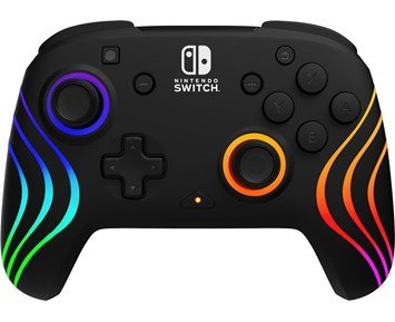 PDP Afterglow Wave Wireless Controller - Black w motion - Trådlös handkontroll med RGB-belysning till Switch