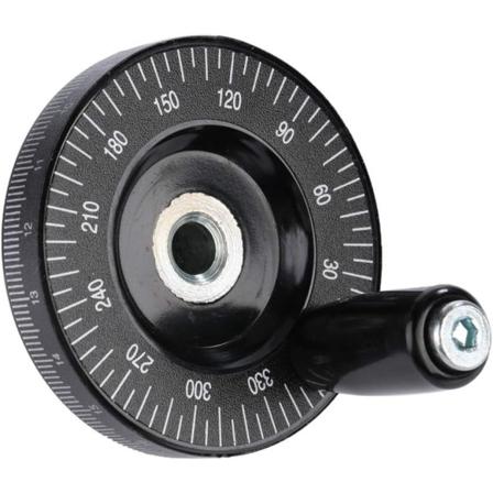 Bakelittikäsipyörä, Massiivinen jyrsinkahvan käsipyörä, sisähalkaisija 8mm, ulkohalkaisija 63mm