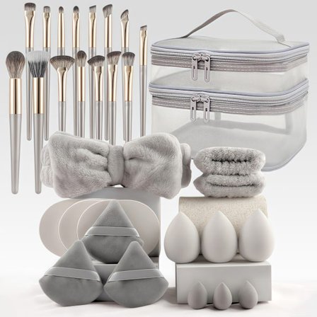 Sminkebørstesett Grå (31 stk)