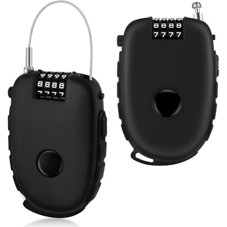 4-siffrig kabellåskombination, 130 cm rostfri stålkärna infällbart cykellås, flexibelt skid- och säkerhetslösenordslås, starka vajerlås