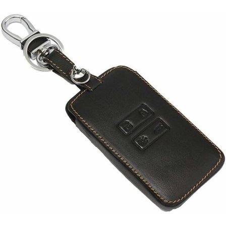 Bil Fjernbetjening Nøgle Læder Etui kompatibel Renault Bil Nøgle Skal Nøglebrik 4-Knap