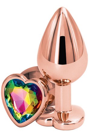 Rose Gold Rainbow Heart Medium
