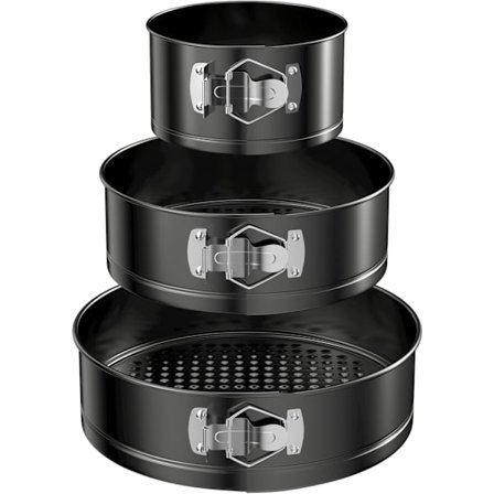 3 stk. Runde Springforme, 12/18/22 cm Runde Kageforme, Non-Stick Sæt Rustfrit Stål Springforme Aftagelig Bund