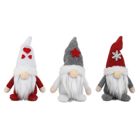Ystävänpäivän Tonttu Joulukoristeet, 3 kpl, Käsintehty Pehmoinen Ruotsalainen Tomte Elf Joulukuusi Ripustuskoristeet Kotijuhlan Koristeluun