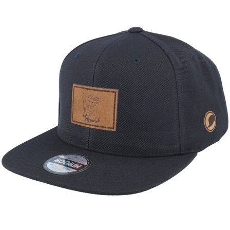 Moomin - Svart snapback Caps - "Snufkin Engraved Patch Black Snapback " @ Hatstore