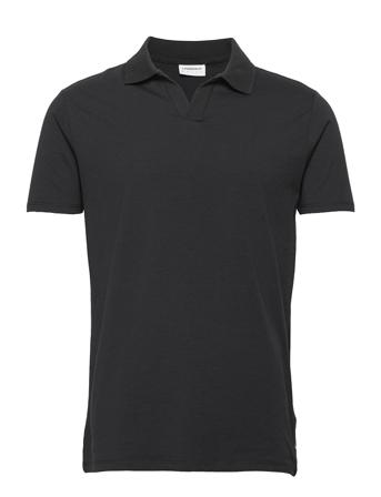 Clean Design Polo Shirt S/S Polos Short-sleeved Svart Lindbergh