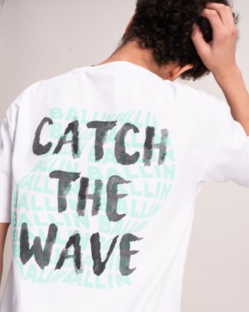 BALLIN Junior Catch The Wave T-shirt Vit T-shirts Kille - Kids Brand Store