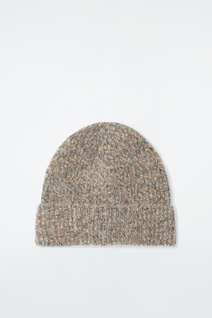 COS Women's Mélange Wool-Blend Beanie in Beige