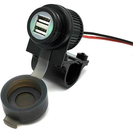 USB-lader med magnetisk bryter for motorsykkel, 4 amp - forhindrer at