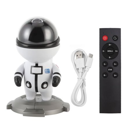 Tähti LED-yövalo projektori USB-astronautti tähtiprojektori lamppu RGB-ympäristön projektiovalo Lasten syntymäpäivälahja Valkoinen