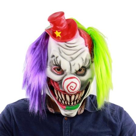 Skrekk Klovn Latex Maske Skremmende Grimase Voksen Full Hoved for Halloween Maskerade Fest Kostume Cosplay Rekvisitter