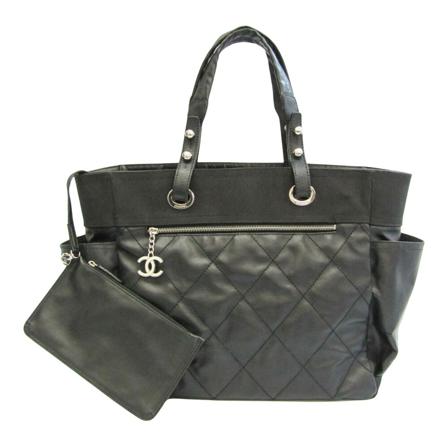 Chanel Vintage Tote Bags Sort, Dame Vintage Tasker, Størrelse: ONE Size
