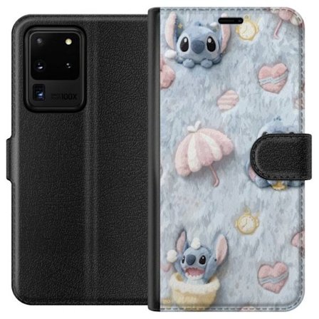 Yhteensopiva Lompakkokotelo Samsung Galaxy S20 Ultra Pisto kuvioita sydämillä, sateenvarjoilla ja pastellin värisellä pehmeällä taustalla