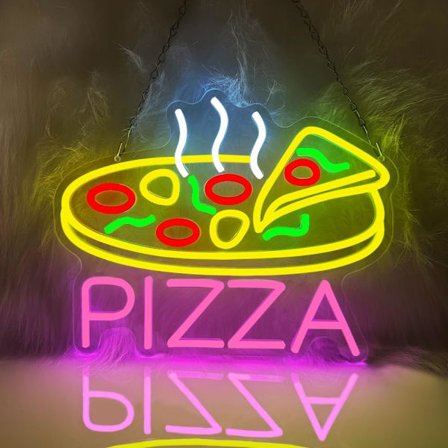 40.5x33cm Neon Pizza Skilt for Veggdekorasjon, LED Neon Lys Skilt for Restaurant, Kjøkken, Hjem, Stue