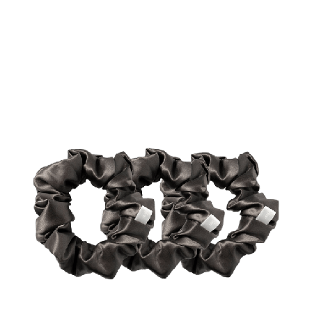Cloud & Glow SILK Scrunchies Charcoal 4 cm Accessoarer tillbehör Grå