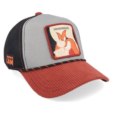 Capslab - Grå trucker Keps - Looney Tunes Yosemite Sam Black/Grey/Red Premium A-Frame Trucker @ Hatstore