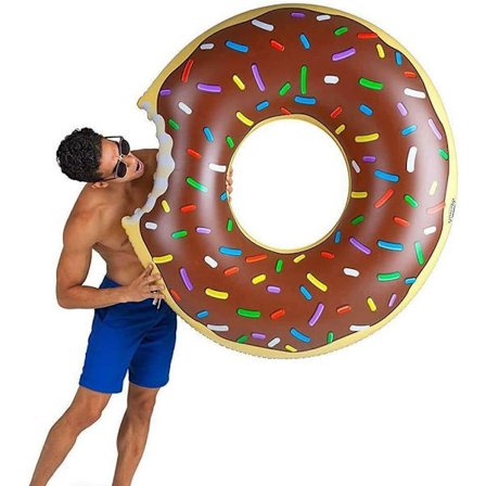 Donut simring pool flytande uppblåsbar vuxen simring barn madrass