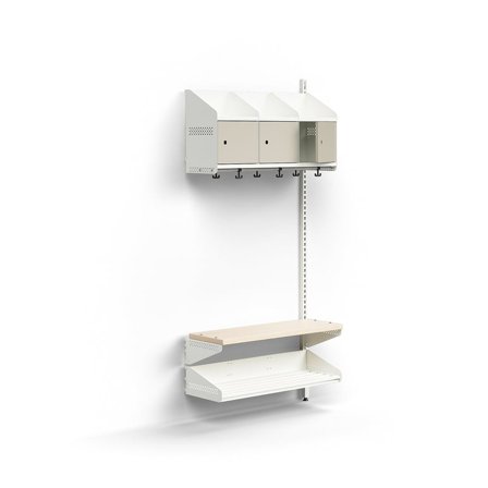 Garderobenschrank ENTRY, Erweiterungsmodul, wandhängend,1800 x 900 x 300 mm, weiß/grau