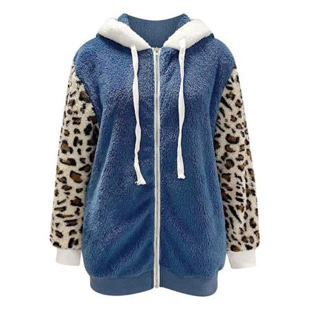 Dam Color Block Fleece Fuzzy Hoodies Långärmade Plyschjackor