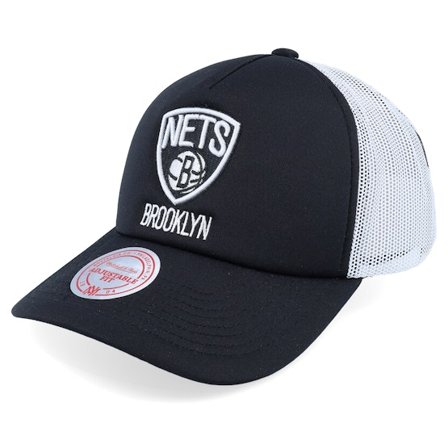Mitchell & Ness - Negro trucker Gorra - Brooklyn Nets Off The Backboard Black/White Trucker @ Hatstore