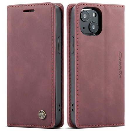 CASEME Retro Wallet Case for iPhone 13 - Winered