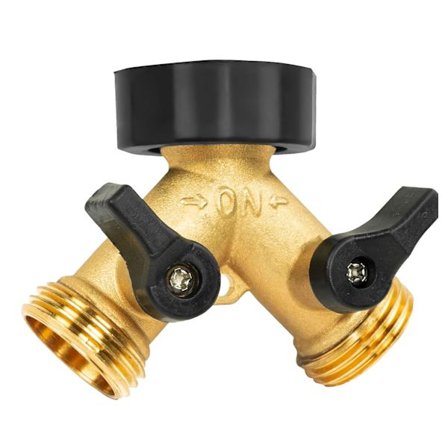 Messing Hageslange Splitter 2 Veis, Slange Y Splitter 3/4 Tommers Kraftig Messing Slangekobling Kran Splitter