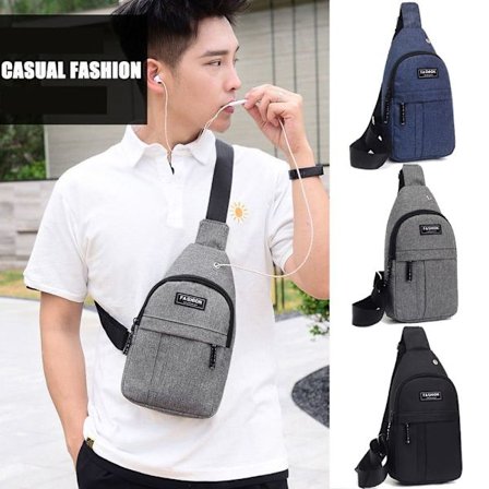 Brysttasker Skuldertaske Rejse Bære Rygsæk grå_yu