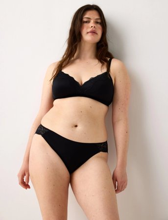 Lindex Flora Nova Lace Trim - Black - C x 85