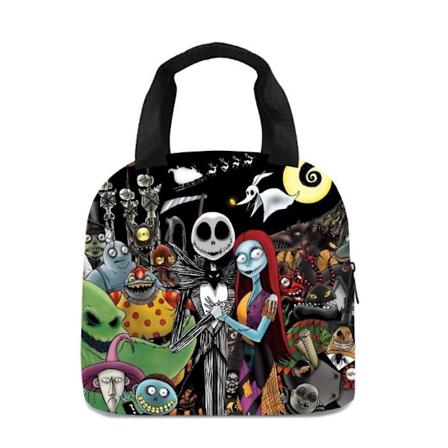 The Nightmare Before Christmas Lunch Bag för män och kvinnor, läckagesäker termisk lunchväska för arbete, kontor, skola, återanvändbar lunchväska A