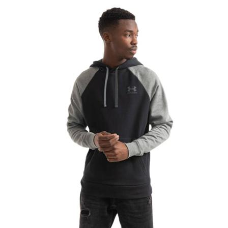 Under Armour, Rival Fleece Colorblock Hoodie 1366357 001 Zwart, Heren, Maat:M