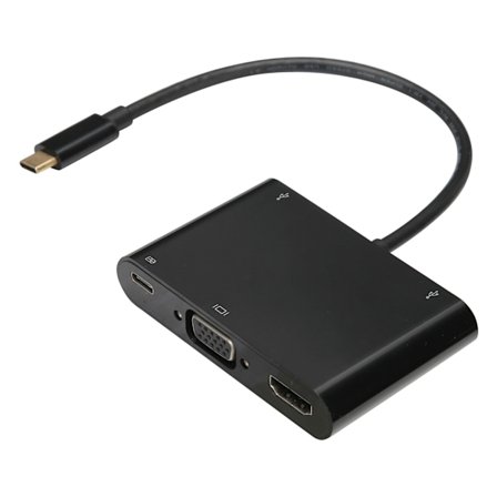 5-i-1-adapter Multiport USB3.1 Typ-C till VGA/HDMI/2 x USB Hub A0307 Datortillbehör