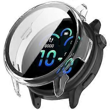 Til Garmin Vivoactive 6 Urkasse PC Ramme Cover med Hærdet Glas Skærmbeskyttelse (Transparent)