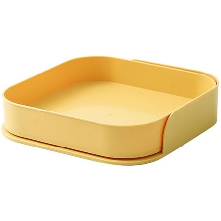 Multifunktionel roterende køkken krydderi opbevaring køleskab kosmetik opbevaringshylde (gul)