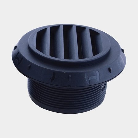 Wylot Webasto, 90 mm, otwarty- 45° i obrotowy, tworzywo sztuczne, czarny, pasuje do Webasto Air Top Evo 40 & 55 - Jachtowa