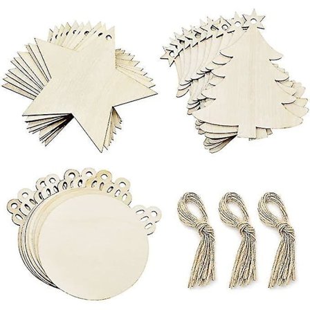 30 kpl Puuta Joulu Ripustuskoristeita DIY Puun Koristelu